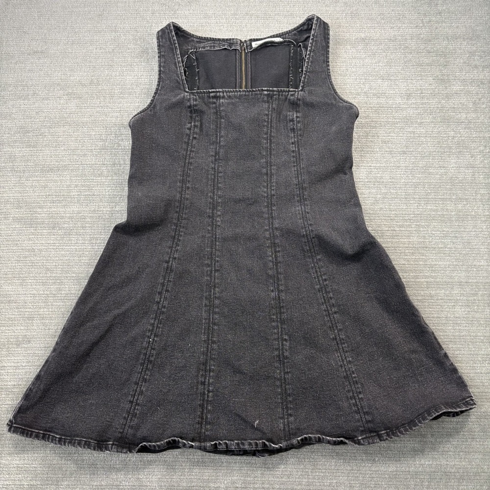 Abercrombie & Fitch Denim Dress Women L Black Fit & Flare Capsule Overall Jumper